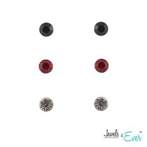 Trio of Genuine Preciosa Crystal Stud Earrings